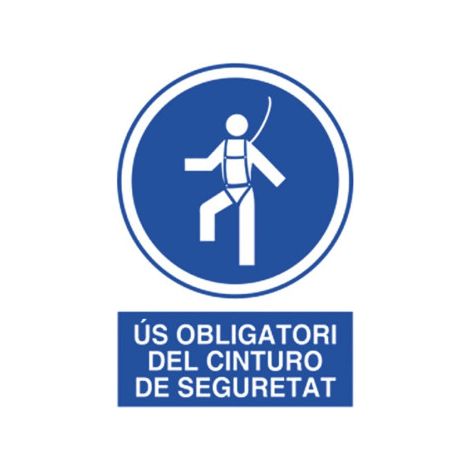Señal en catalán: Senyals d'Obligació Obligatori Cinturo Seguretat 297X210 mm (1/2)