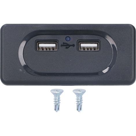 Chargeur USB pour camping-car à double port, charge rapide, prise allume-cigare LED bleue (1/5)