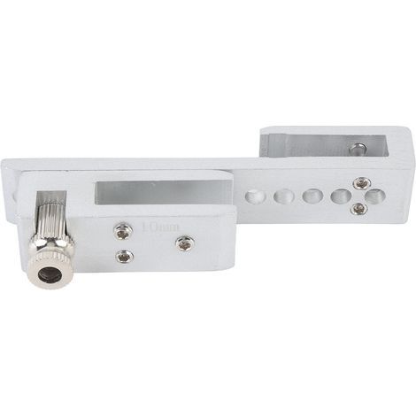 Serrure de porte coulissante en verre, 12 trous, loquet de sécurité en métal pour maison, hôtel, salle de bain, salle de douche sans cadre, argent 10mm/0,4 pouces (1/5)