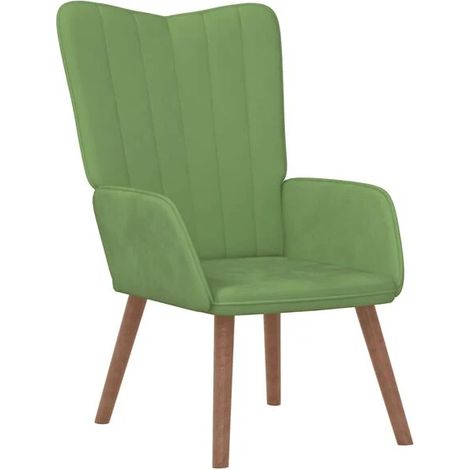 Fauteuil lounge en velours vert clair (1/5)