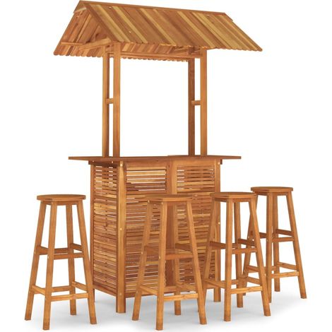 Maison Exclusive - 5-tlg. Gartenbar-Set Massivholz Akazie
