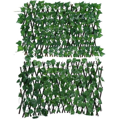 Trellis Fence with Artificial Ivy Leaves to Enhance Privacy in Style Anywhere You Need It (Grape) (1/5)