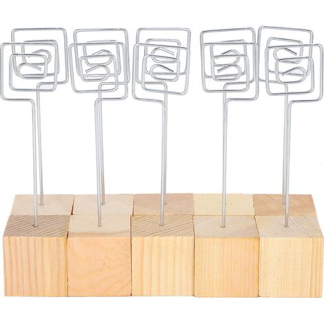 10 Supports Photos en Bois avec Pinces Métal pour Cartes et Messages - Artisanat (1/5)