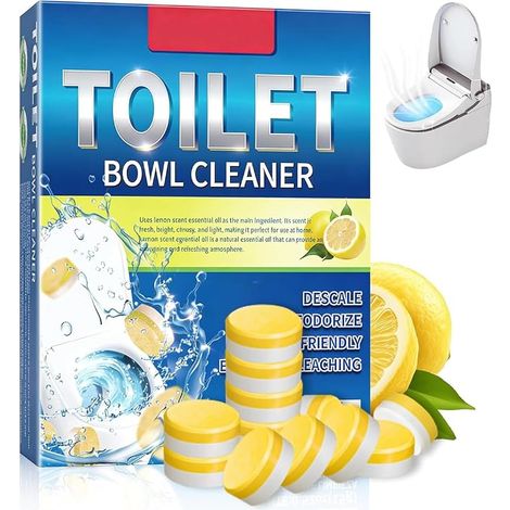 Pastilles Anticalcaire WC 24 Pièces,Détergent Effervescent pour Réservoir et Cuvette WC,Pastilles Nettoyantes avec Bicarbonate, Élimine le Calcaire,les Dépôts et les Mauvaises Odeurs,Action (1/5)