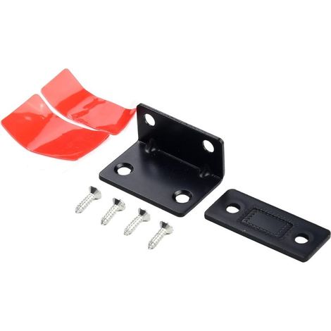 Lot de 1 loquet magnétique en inox pour porte, 38 x 24 mm, noir (1/5)
