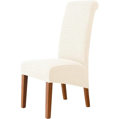 Coprisedie per sala da pranzo di grandi dimensioni, coprisedie jacquard geometrici per sedie da pranzo di grandi dimensioni, coprisedie Parsons elasticizzati, sfoderabili e lavabili, set da 2, crema (1/5)