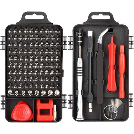 115 in 1 Präzisions-Schraubendreher-Set, rotes Reparaturwerkzeug, elektronisches Reparaturwerkzeug (Rot) (1/5)
