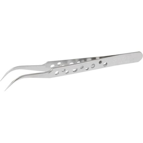 Ultra-fine precision, high-hardness stainless steel angled tweezers (SWDT series) with holes (1/3)