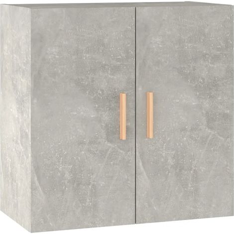 Mobile contenitore a muro scandinavo funzionale 60 x 30 x 60 cm realizzato in legno composito color grigio cemento 020048051