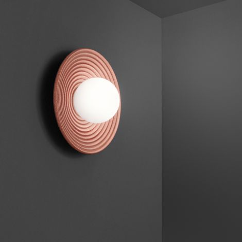 Applique Contemporanea Huevo Metallo Cemento Terracotta 1 Luce E27 Ip20 (1/2)