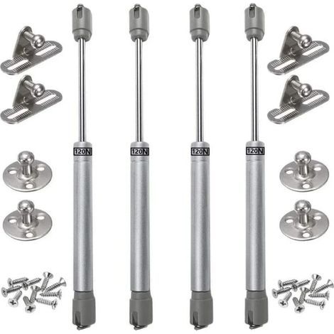 Lot de 4 vérins à gaz 120N verin meuble hydraulique ressort amortisseurs à gaz d'origine porte armoire de cuisine Bras pneumatique pour levage de porte armoire (1/5)