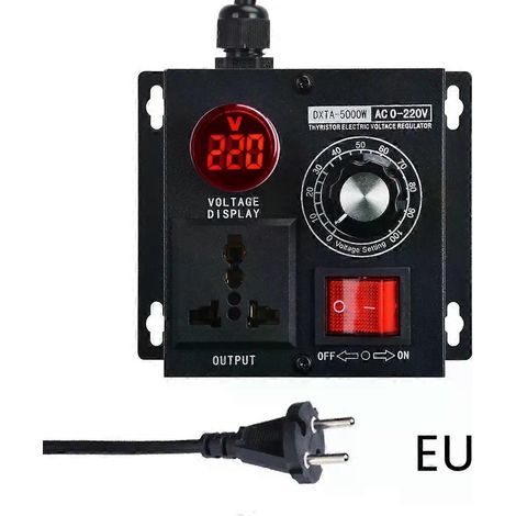 Régulateur de tension 5000 W avec variateur de vitesse, température et luminosité réglables, compatible avec les tensions AC 110 V et 220 V. Contrôleur de tension variable compact. (1/4)