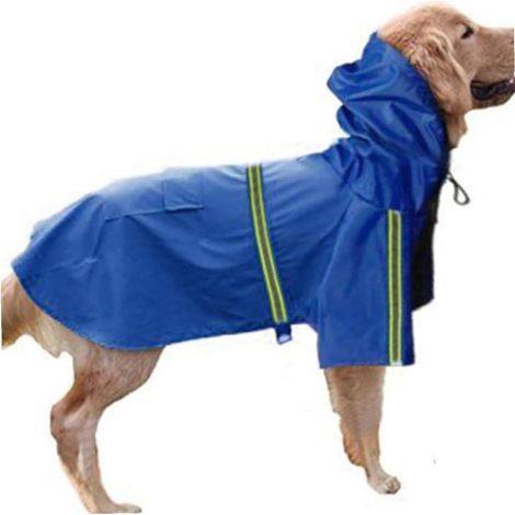 Combinaison imperméable réfléchissante intégrale pour chien (bleue, taille S, 2-4 lbs). (1/5)