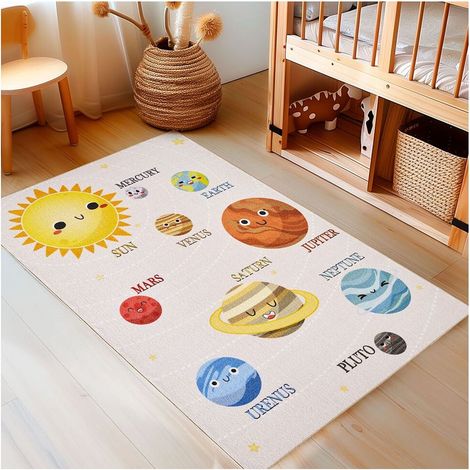 Tapis pour chambre enfant coloré rectangle Gobi Beige 80x120 (1/5)