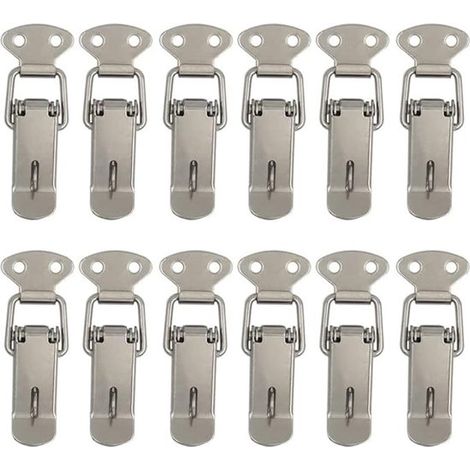 Cerraduras para muebles，12 piezas Pestillos de corte，moraillons para puertas，pestillos de acero inoxidable con resorte para anillos con resorte