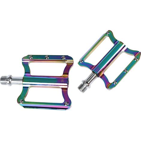 Leichte, rutschfeste Fahrradpedale aus Aluminiumlegierung für Mountainbikes und Falträder – Kräftige Farbe – Größe S (1/5)