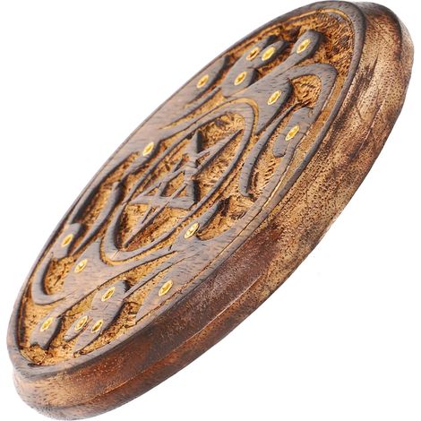 Porte-Parfum en Bois Rond Vintage, Support Solide pour Bâtons de Parfum, Ornement de Bureau Élégant pour Créer Une Atmosphère Confortable, Décoration Marron Classique (1/5)