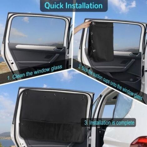 Seitensonnenschutz fürs Auto – 68 x 50 cm – Wärmedämmung und UV-Schutz – Für die Heckscheibe – 2er-Pack (1/4)