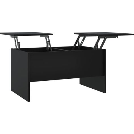Table basse Noir 80x50x42,5 Bois d'ingénierie (1/5)