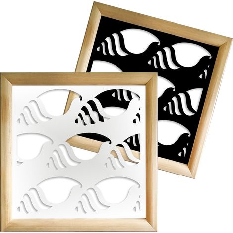 HERMITCRAB - Moduli Decorativi in Legno e PVC - Colore: bianco - Misura: 48x48 cm (1/4)