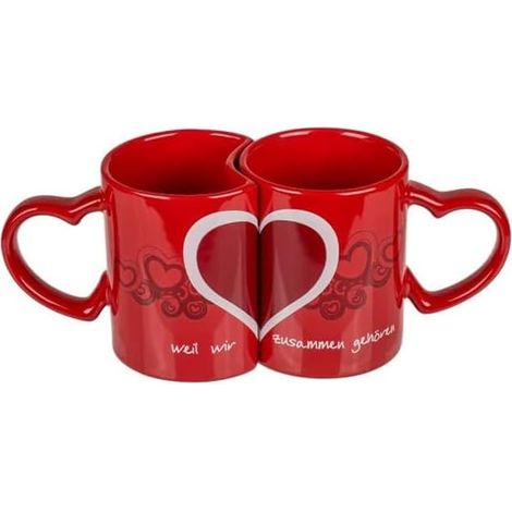 Set 2 Tazze Mug Ad Incastro Cuore 8,3cm (1/4)