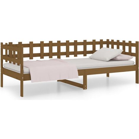 Maison Exclusive - Sofá cama madera maciza de pino marrón miel 90