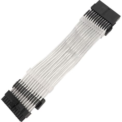 Câble d'alimentation ARGB pour GPU 24 broches vers 24 broches 5 V 3 broches ARGB synchronisé, rallonge gainée noire (1/5)