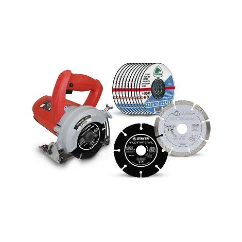 Sierra calar STAYER 1400w. CP125 + set discos 1.2476