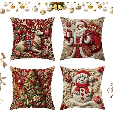 Housses De Coussin D'Appoint Décoratif Taies de Coussin Décoratives à Effet  Housses pour Oreillers Décoratifs de Noël pour Canapé Salon Chambre et Extérieur (1/5)