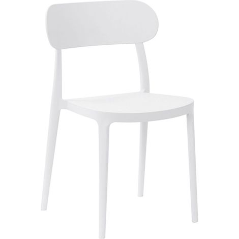 Home Heavenly® - Pack 4 sillas Fiore de polipropileno, ligeras y apilables, ideales para interior o exterior. Color: Blanco (1/5)