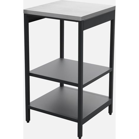 Cocina de exterior de acero con 2 estantes, 49cm