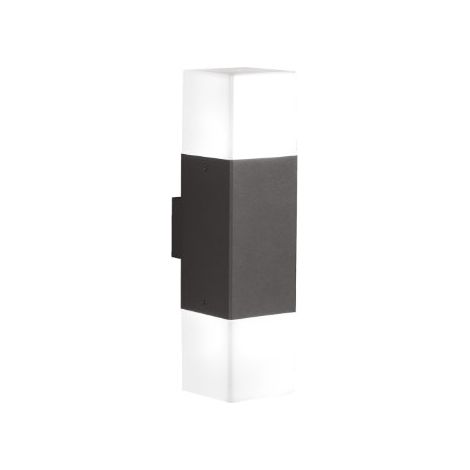 Applique Led Parete Cubo 2 Luci 4W Moderna H33 cm Antracite Hudson GD Trio (1/4)