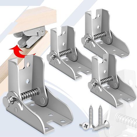 Lot de 4 charnières de pieds rabattables pour table Charnières autobloquantes avec capacité de charge de 80 kg, pliables. (1/5)