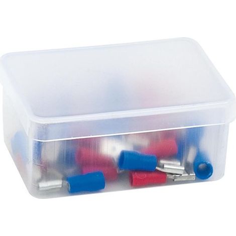 Boîte de 32 cosses électriques isolées mâles et femelles – Assortiment rouge et bleu – MOB