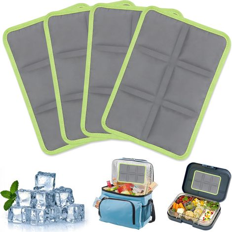 Poche de Glace en Gel Reutilisable, 4 Pièces Poche de Glace pour Glacière, Blocs Réfrigérants pour Boîtes à Déjeuner, Pain de Glaces pour Sac Isotherme, pour Voyages, École, Camping (1/5)