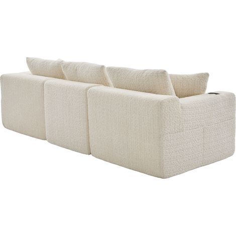 Canapé d'angle modulable 3 places en mousse à mémoire avec porte-gobelets et poches latérales, L 261×P 165×H 80,5 cm (1/5)