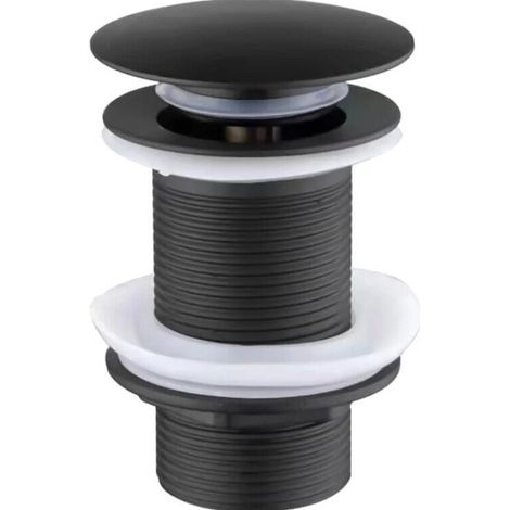 Drain plug of sink black without too-full Mechanism pop-up in brass Easy installation on sink Compatible sink standard (1/4)
