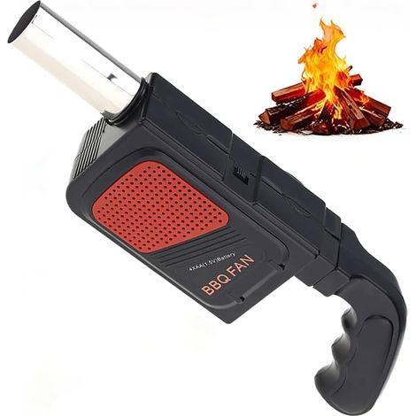 Souffleur Barbecue, Portable Électrique Charbon Ventilateur Alimenté Par Batterie Soufflet Outils Feu Poignée Confortable Pour Cuisine Plein Air Cheminée Camping Cuisson