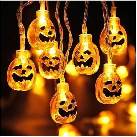 6m Guirlandes Lumineuses Halloween, 40 LEDs Citrouilles Orange Jack O Lanterne 3D en Plastique Citrouille de Fées Lumières pour Halloween, Noël, Festival, Party, Intérieur Decor (1/5)
