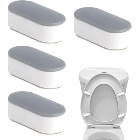 Lot de 4 Tampons Adhésifs Universels pour Abattant WC Amortisseurs de Couvercle de Toilette (1/5)