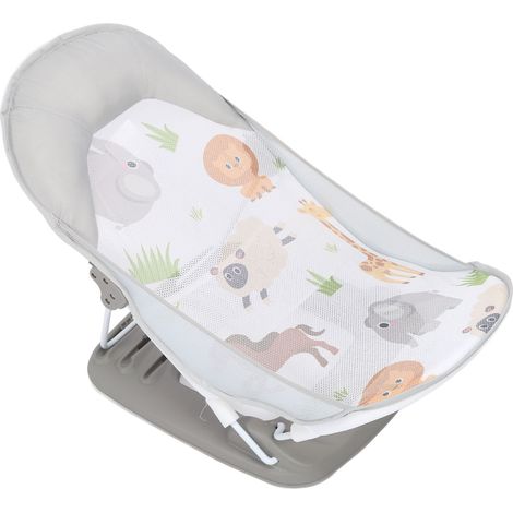 Chaise de bain pliable pour bébé, siège de bain antidérapant en filet, réglable en 3 hauteurs, pour nouveau-né, nourrisson et tout-petit (1/5)