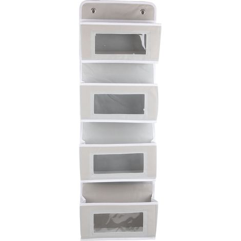 Organisateur de porte à 4 niveaux avec crochets larges et robustes, en tissu non tissé, idéal pour la salle de bain, le bureau ou une chambre d'étudiant (gris).