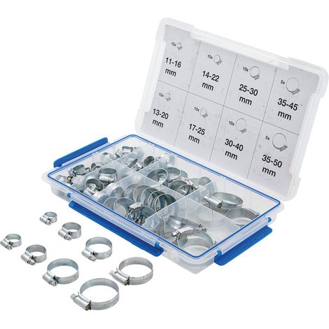 Assortiment bgs technic de 80 colliers de durite a bande pleine