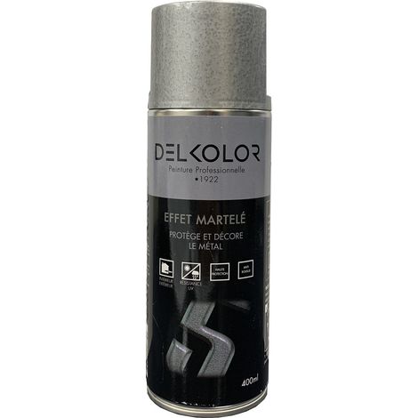 Peinture en aérosol effet martelé Delkolor 400 ml Couleur: ARGENT