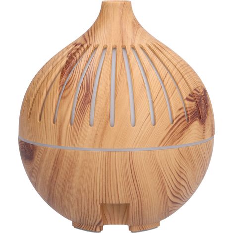 Humidificateur d'air aromatique 180 ml, veilleuse intégrée, alimentation USB, aspect bois (1/5)