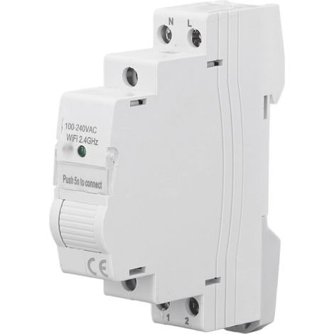 Compteur d'énergie intelligent Wi-Fi avec surveillance en temps réel du courant, de la tension et de la puissance compteur électrique à commande unique (1 voie) 100-240 V CA
