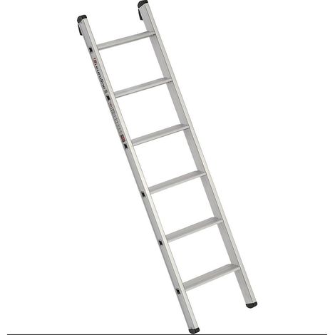 Euroline Premium 30174 Alu Stufenanlegeleiter mit integriertem Anlegegummi 8 Stufen