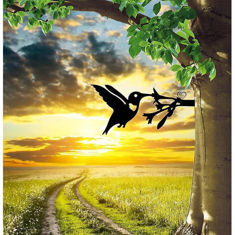 colibri Ornements De Jardin En Mtal Pour Cltures, Dcorations D'extrieur Et De Maison, Dcoration De Jardin, Sculptures, Silhouettes En Fonte, Arbre (1/5)