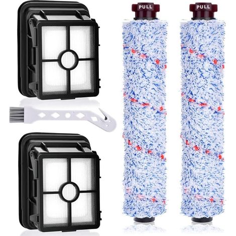5-teiliges Rollenbürstenfilter-Set für Bissell CrossWave 1713N 2225N 2582N 17132 25821 Staubsauger, 2 Rollenbürsten, 2 HEPA-Filter, 1 Reinigungsbürste (1/5)