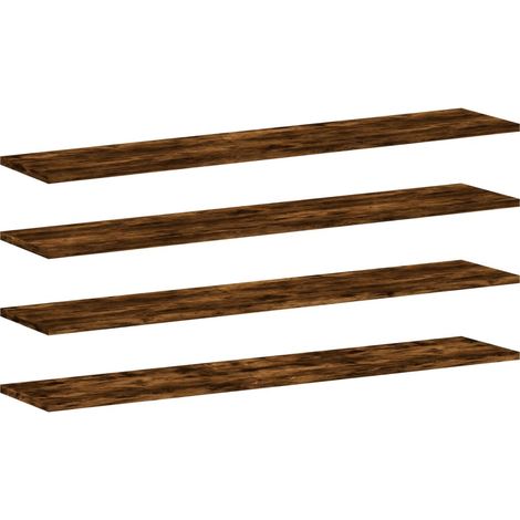 vidaXL Mensole Parete 4pz Rovere Fumo 100x20x1,5 cm Legno Multistrato